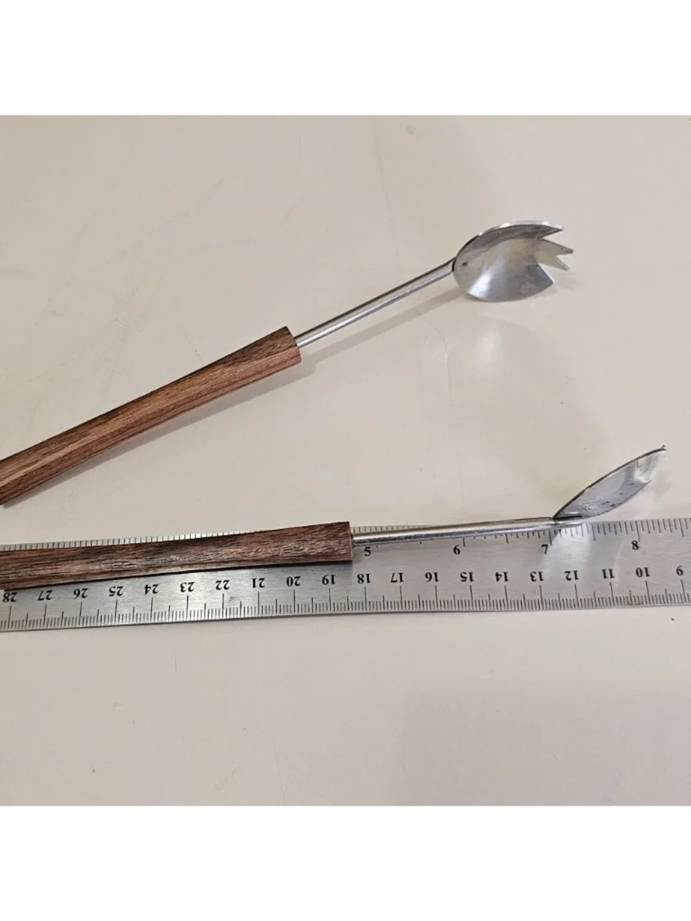 Teak Wood Stainless Steel Ice Tongs 8